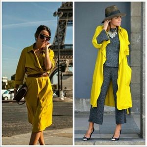 Light Yellow/Green loose-Fit Trench Coat💛💚